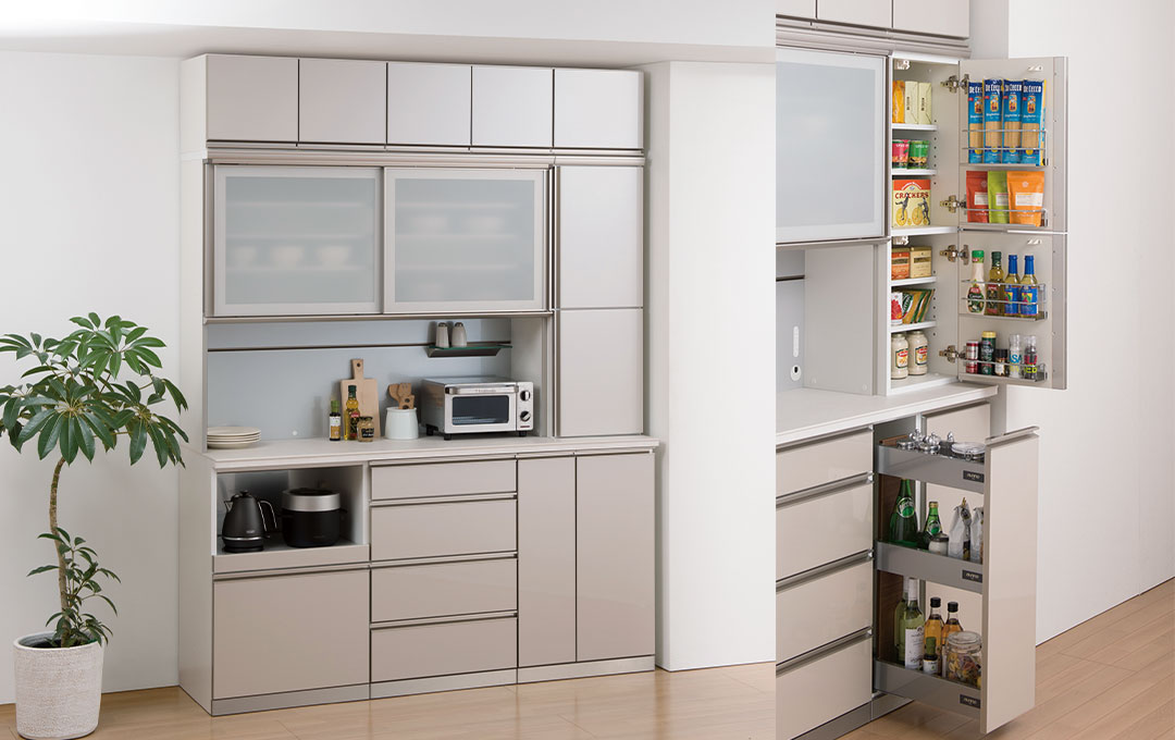 カリモク家具 キッチンボード 食器棚 収納棚 高級家具 d0172 - 通販
