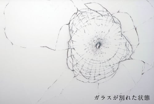 飛散防止効果のあるフィルムを貼ったガラス