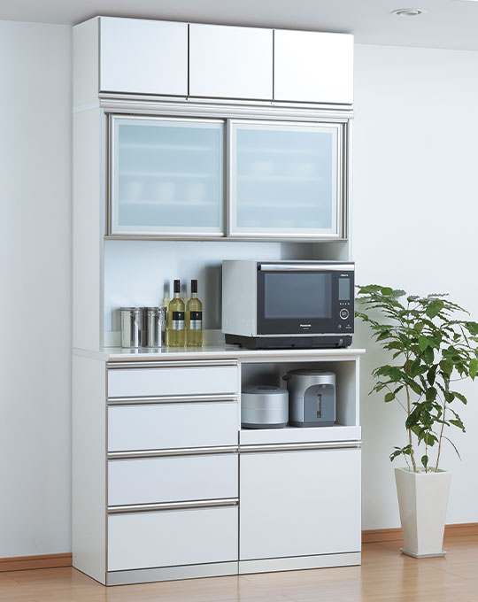 食器棚 綾乃製作所 LXシリーズ ホワイト 幅120 キッチンボード 【公式